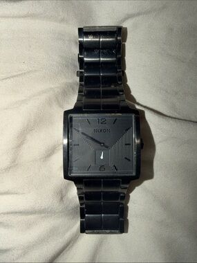 Nixon Black Square Dial Stainless Steel